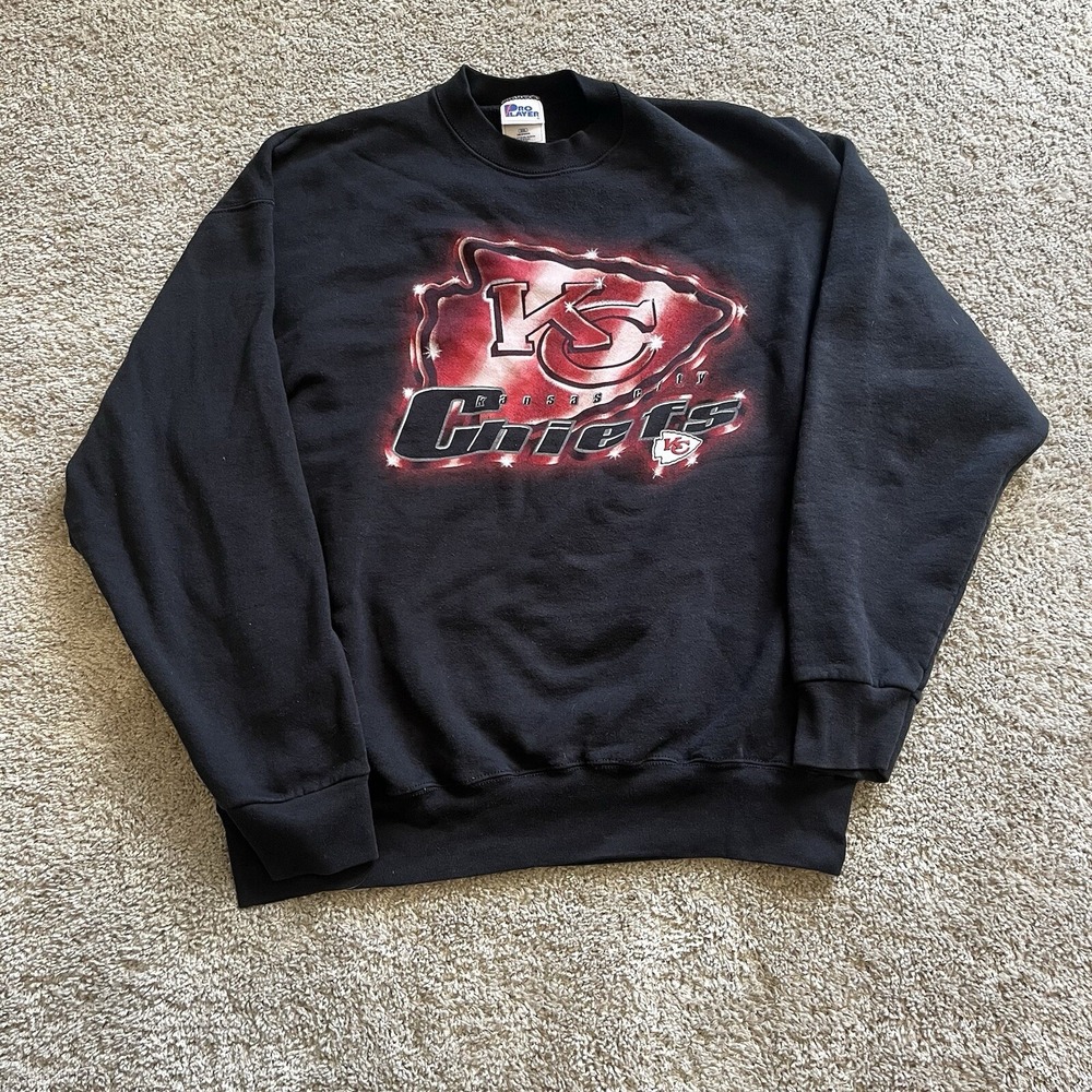 Vintage 90s Pro Player Kansas City Chiefs NFL Crewneck‎ Sweatshirt Men's 2XL